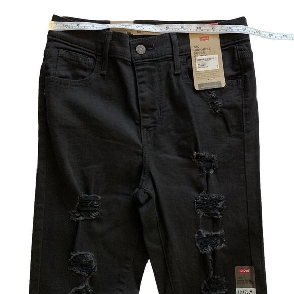 LEVIS 720 High Rise Super Skinny Distressed Jeans! - Picture 3 of 8